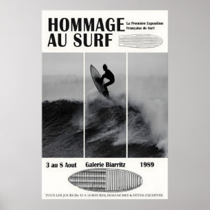 Biarritz Surfing Exhibition Poster 1989 Surf
