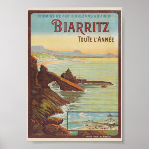 Biarritz toute l'année France Vintage Poster 1914