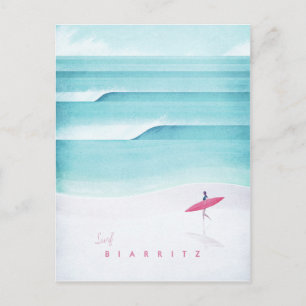 Biarritz Vintage Travel Poster - Art Postcard