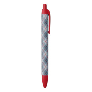 Bias Plaid Blue-Red Stripe Black Ink Pen