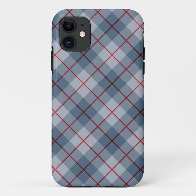 Bias Plaid Blue-Red Stripe Case-Mate iPhone Case (Back)