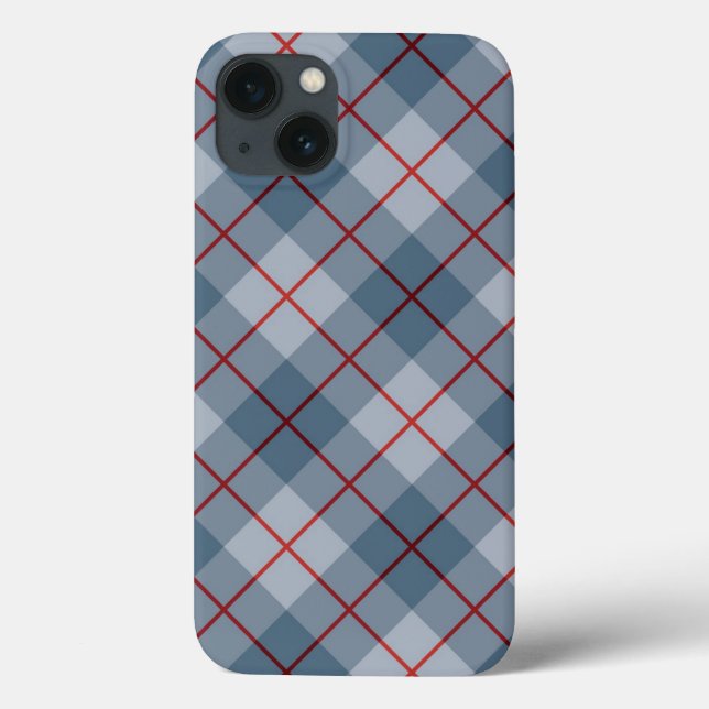 Bias Plaid Blue-Red Stripe Case-Mate iPhone Case (Back)