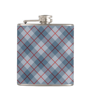 Bias Plaid Blue-Red Stripe Hip Flask