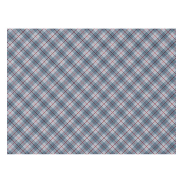 Bias Plaid Blue-Red Stripe Tablecloth (Front (Horizontal))