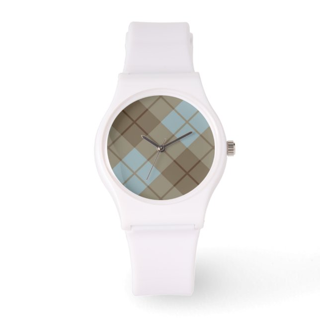 Bias Plaid in Blue and Brown Watch (Front)