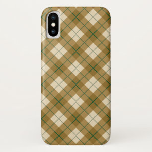 Bias Plaid in Gold with Green Stripe iPhone X Case