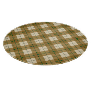 Bias Plaid in Gold with Green Stripe Cutting Board