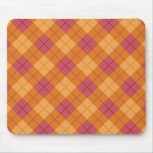 Bias Plaid in Orange and Pink Mouse Pad