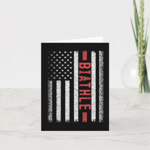 Biathle American Flag 4th Of July Modern Biathlon Card