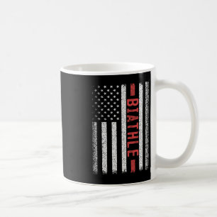 Biathle American Flag 4th Of July Modern Biathlon Coffee Mug