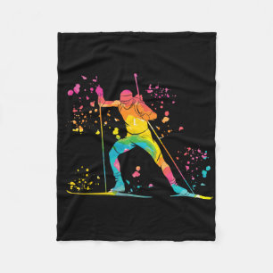 Biathlete Nordic Skiing Biathlon 13  Fleece Blanket