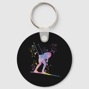 Biathlete Nordic Skiing Biathlon 19 Key Ring