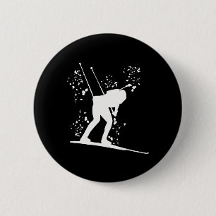 Biathlete Nordic Skiing Biathlon 28  6 Cm Round Badge