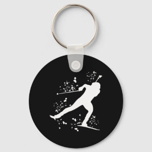 Biathlete Nordic Skiing Biathlon 5 Key Ring