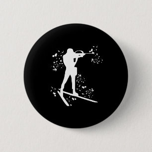 Biathlete nordic skiing biathlon 6 cm round badge