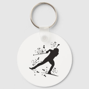 Biathlete Nordic Skiing Biathlon 8 Key Ring