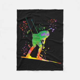 Biathlete nordic skiing biathlon fleece blanket