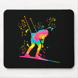 Biathlete nordic skiing biathlon mouse pad