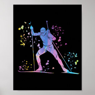 Biathlete nordic skiing biathlon poster