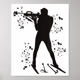 Biathlete nordic skiing biathlon poster