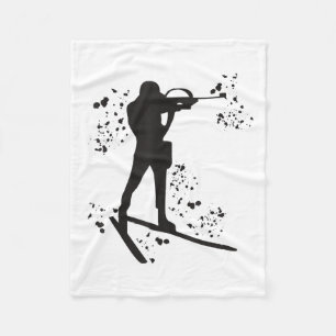 Biathlete Nordic Skiing Biathlon T-shirt_2.png  Fleece Blanket