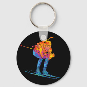 Biathlete Skiing Biathlon Key Ring