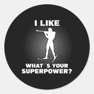 Biathlete Superpower - Cool Winter Sports - I Love Classic Round Sticker