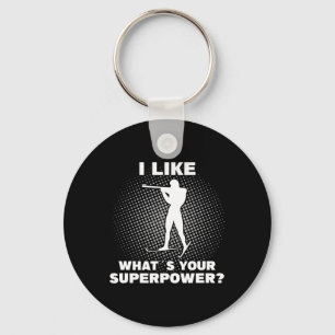 Biathlete Superpower - Cool Winter Sports - I Love Key Ring