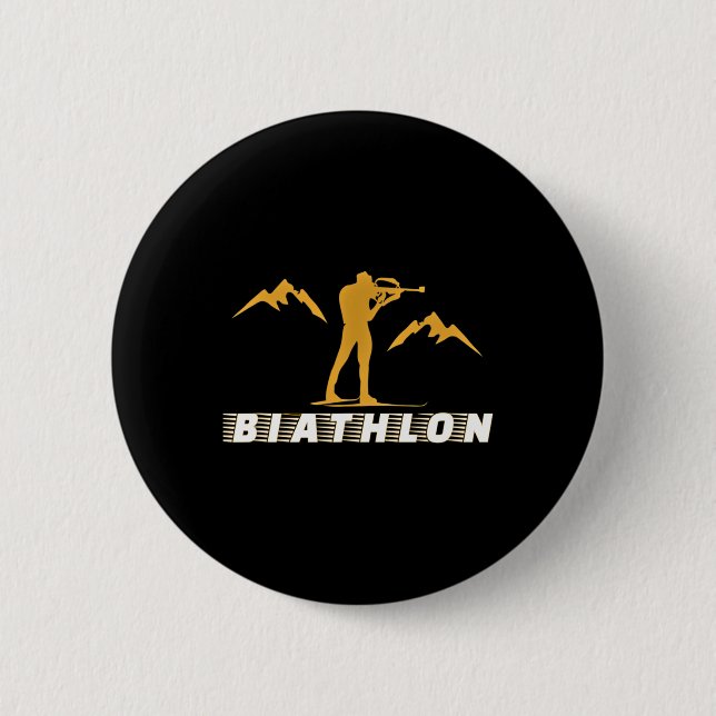 Biathlon 2  6 cm round badge (Front)