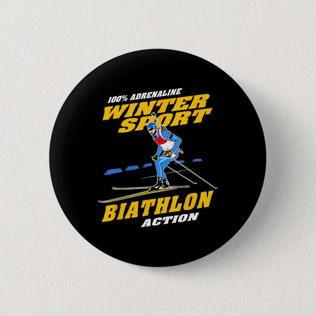 Biathlon 8  6 cm round badge (Front)