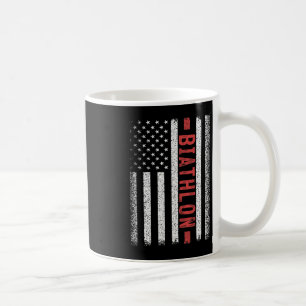 Biathlon American Flag 4th Of July Biathlon Runner Coffee Mug