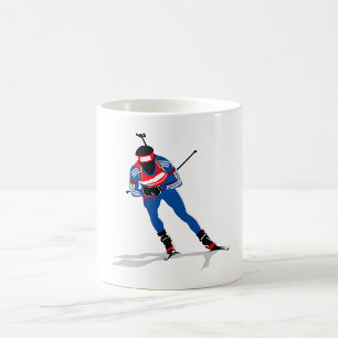 Biathlon Athlete On Skis Coffee Mug