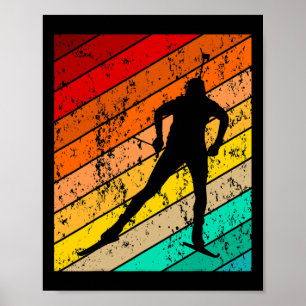 Biathlon Biathlet Skier Skiing Ski Vintage Retro 1 Poster
