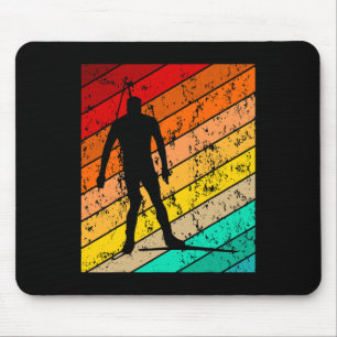Biathlon Biathlet Skier Skiing Ski Vintage Retro 2 Mouse Pad