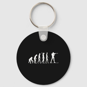 Biathlon Biathlete Evolution Skiing Shooting Sport Key Ring