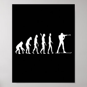 Biathlon Biathlete Evolution Skiing Winter Shootin Poster