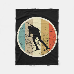 Biathlon Biathlete Skier Skiing Winter Sports Snow Fleece Blanket