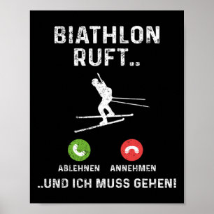 Biathlon Call On Ski Skiing Poster