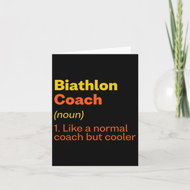 Biathlon Coach Definition Funny Biathlete Humour 7 Card (Front)