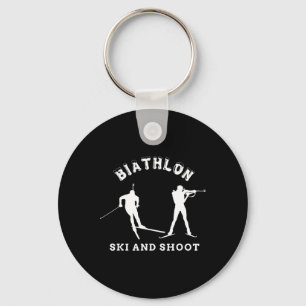 Biathlon Cross-country Ski And Target Shooting Wit Key Ring