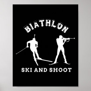 Biathlon Cross-country Ski And Target Shooting Wit Poster