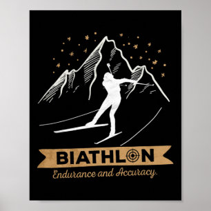 Biathlon Cross-country Skiing Biathlete Shooting Poster