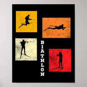Biathlon Cross Country Skiing Biathlete Winter Spo Poster