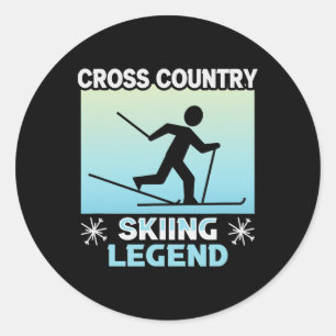 Biathlon Cross Country Skiing Legend Cross Country Classic Round Sticker