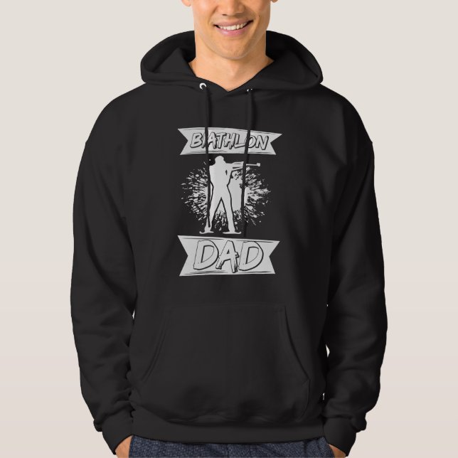 Biathlon Dad Winter Sports Snow Biathlete Cross Co Hoodie (Front)