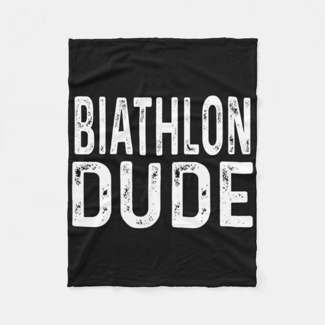 Biathlon Dude Distressed Sprint Pursuit Relay Trac Fleece Blanket (Front)