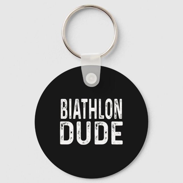 Biathlon Dude Distressed Sprint Pursuit Relay Trac Key Ring (Front)