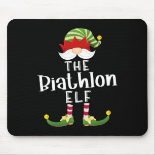 Biathlon Elf Group Christmas Funny Pajama Party Mouse Pad