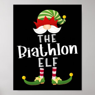 Biathlon Elf Group Christmas Funny Pajama Party  Poster
