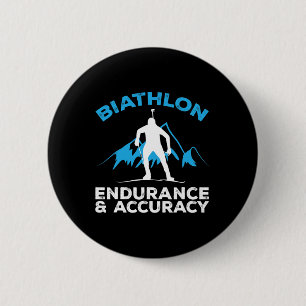 Biathlon Endurance Accuracy Cross Skiing Shooting 6 Cm Round Badge